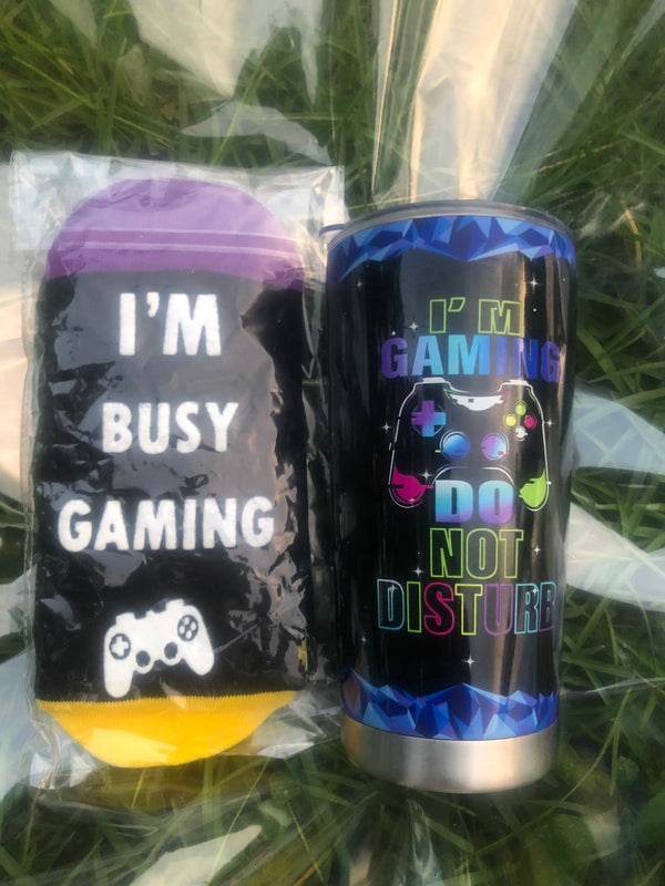 Gamer Tumbler and Matching Game Socks